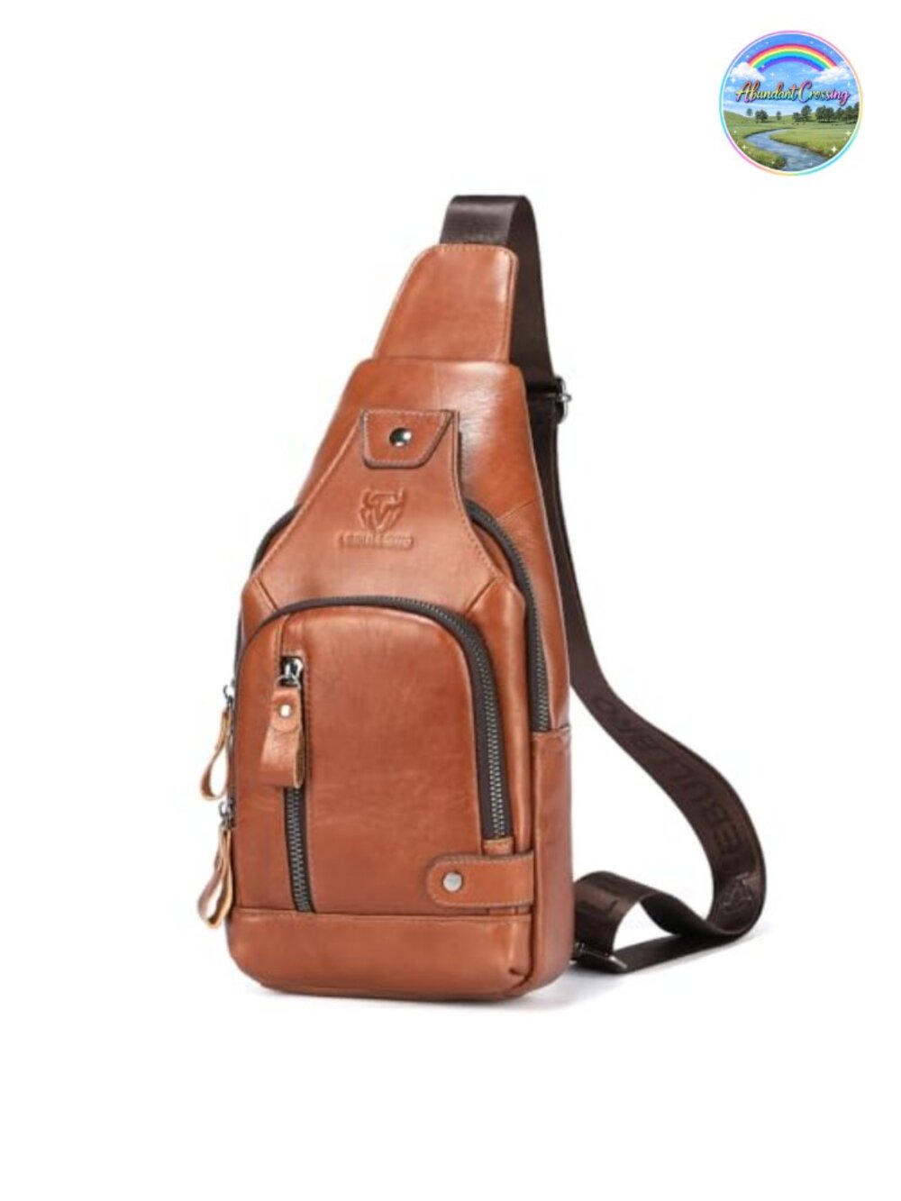 Men's Genuine Leather Sling Bag Crossbody Chest Shoulder Bag